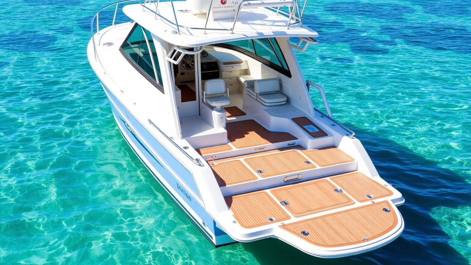 Riptide 195 Sport Bowrider Amazing Photo by www.BOWRIDER-BOATS.com — Riptide 195 Sport bowrider on turquoise water. Images Created by www.Bowrider-Boats.com