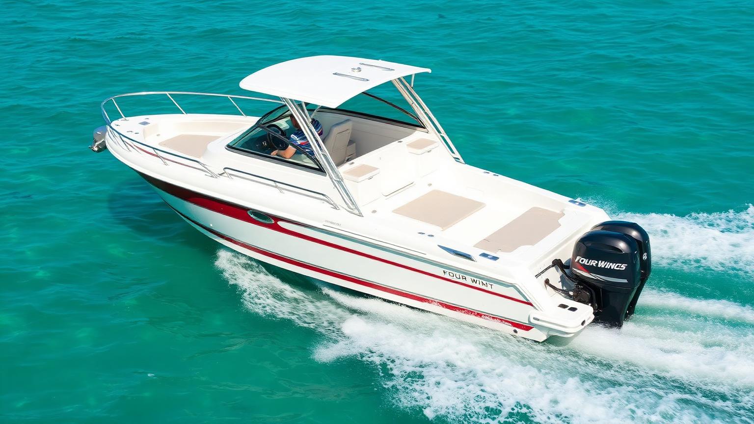 Four Winns H2 Bowrider Amazing Photo by www.BOWRIDER-BOATS.com — Four Winns H2 bowrider with sculpted hull styling. Images Created by www.Bowrider-Boats.com