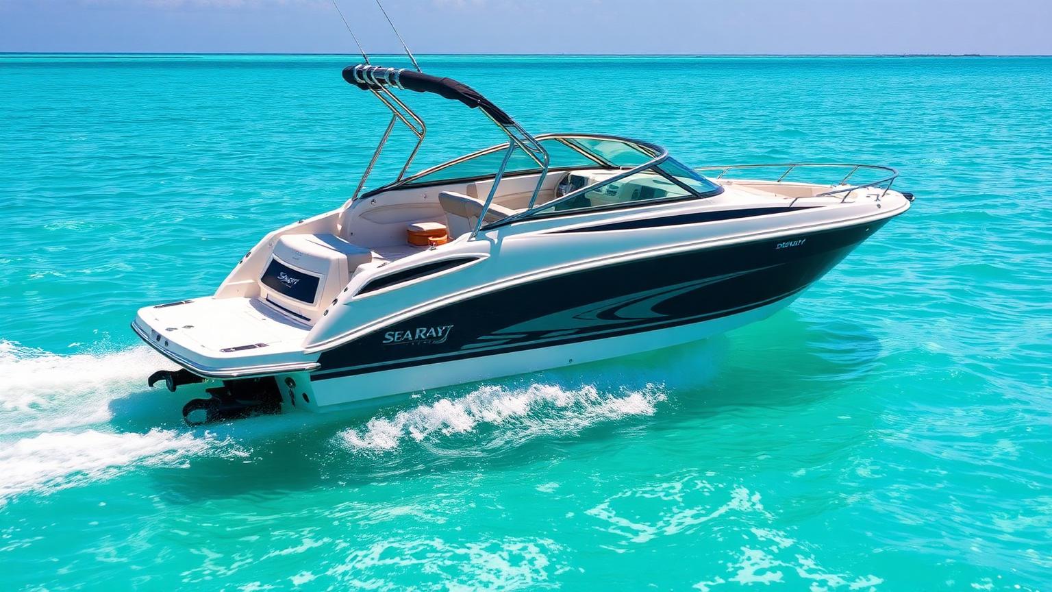 Bowrider Boat Amazing Photo by www.BOWRIDER-BOATS.com — Family relaxing in the open bow of a boat in clear shallow water. Images Created by www.Bowrider-Boats.com